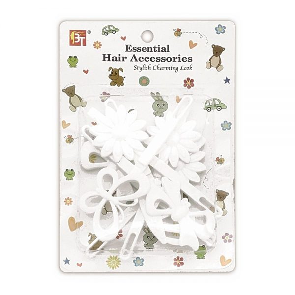 Ponytail Collection Barrettes Princess - White