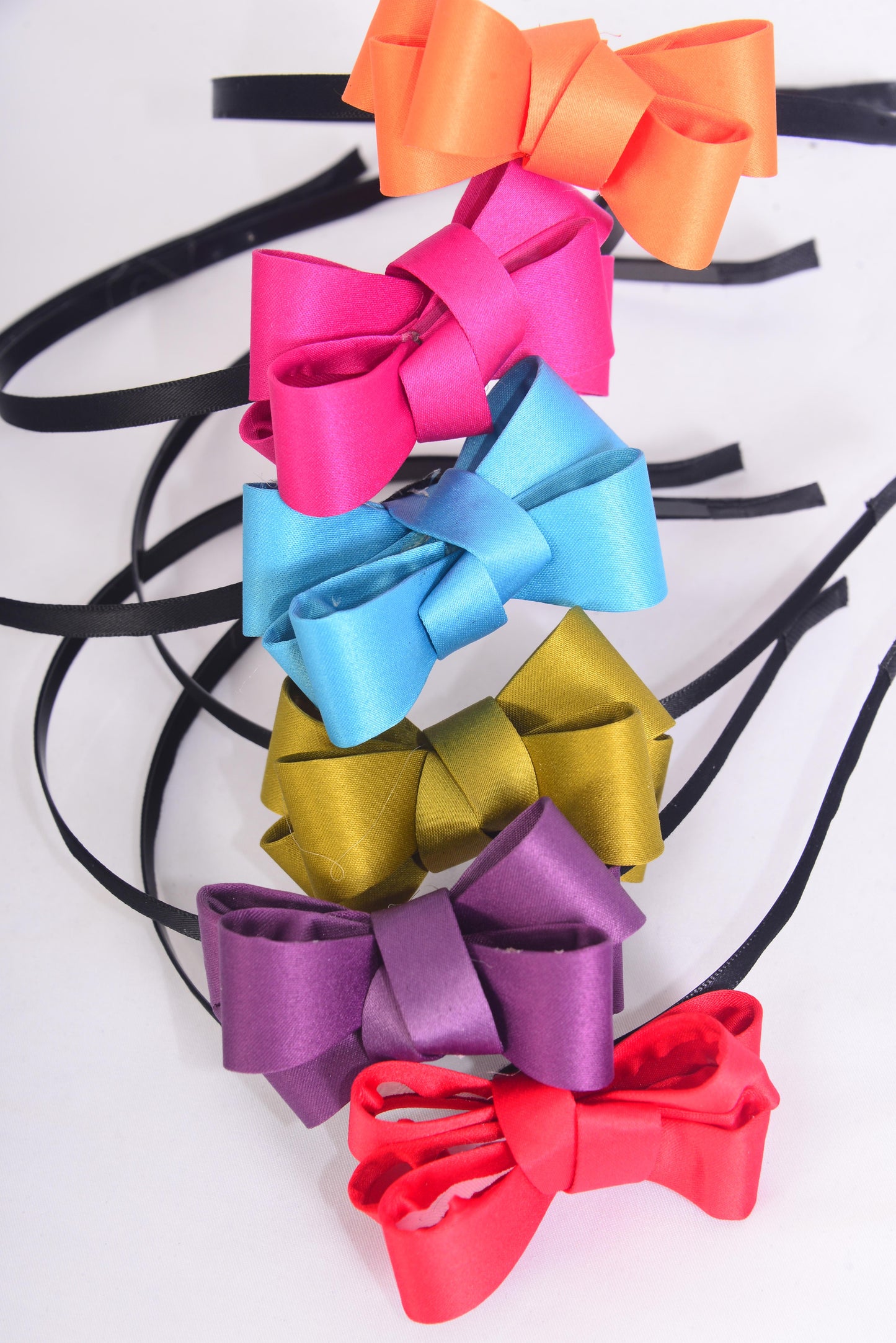 Horseshoe Metal Satin Bow Headband