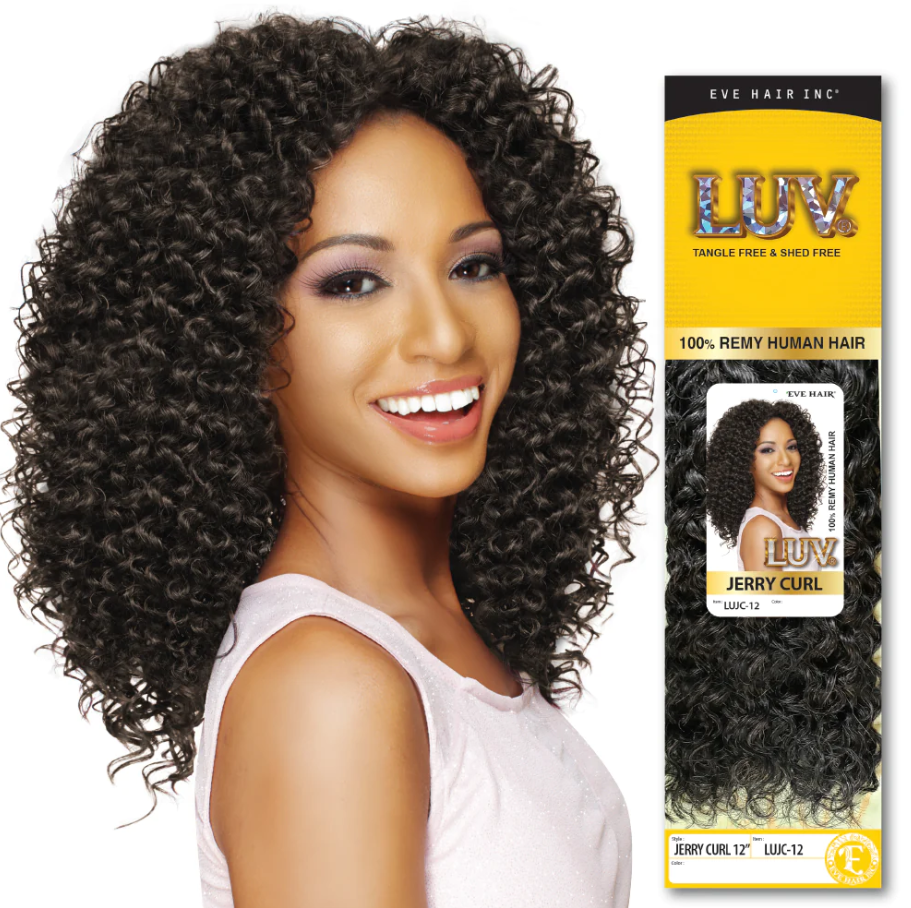 Luv Jerry Curl 100% Remy Human Weaving Hair 14"