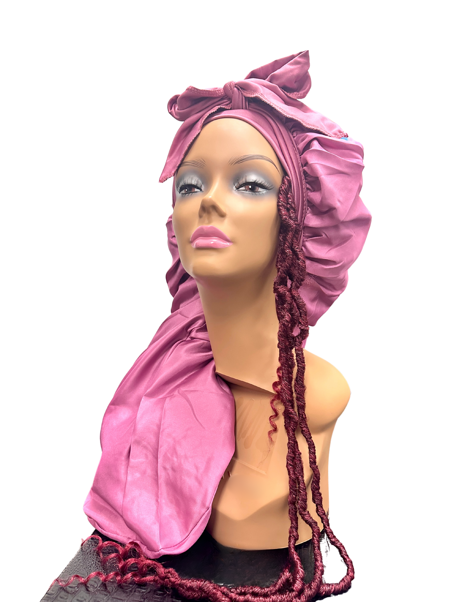 GBS Jumbo Satin Silk Tie Braid Bonnet