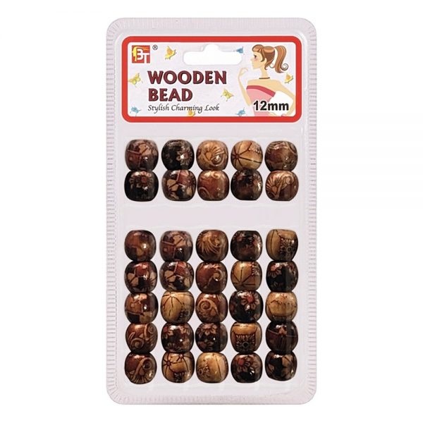 Wooden Beads 12mm - Painted Pattern 1