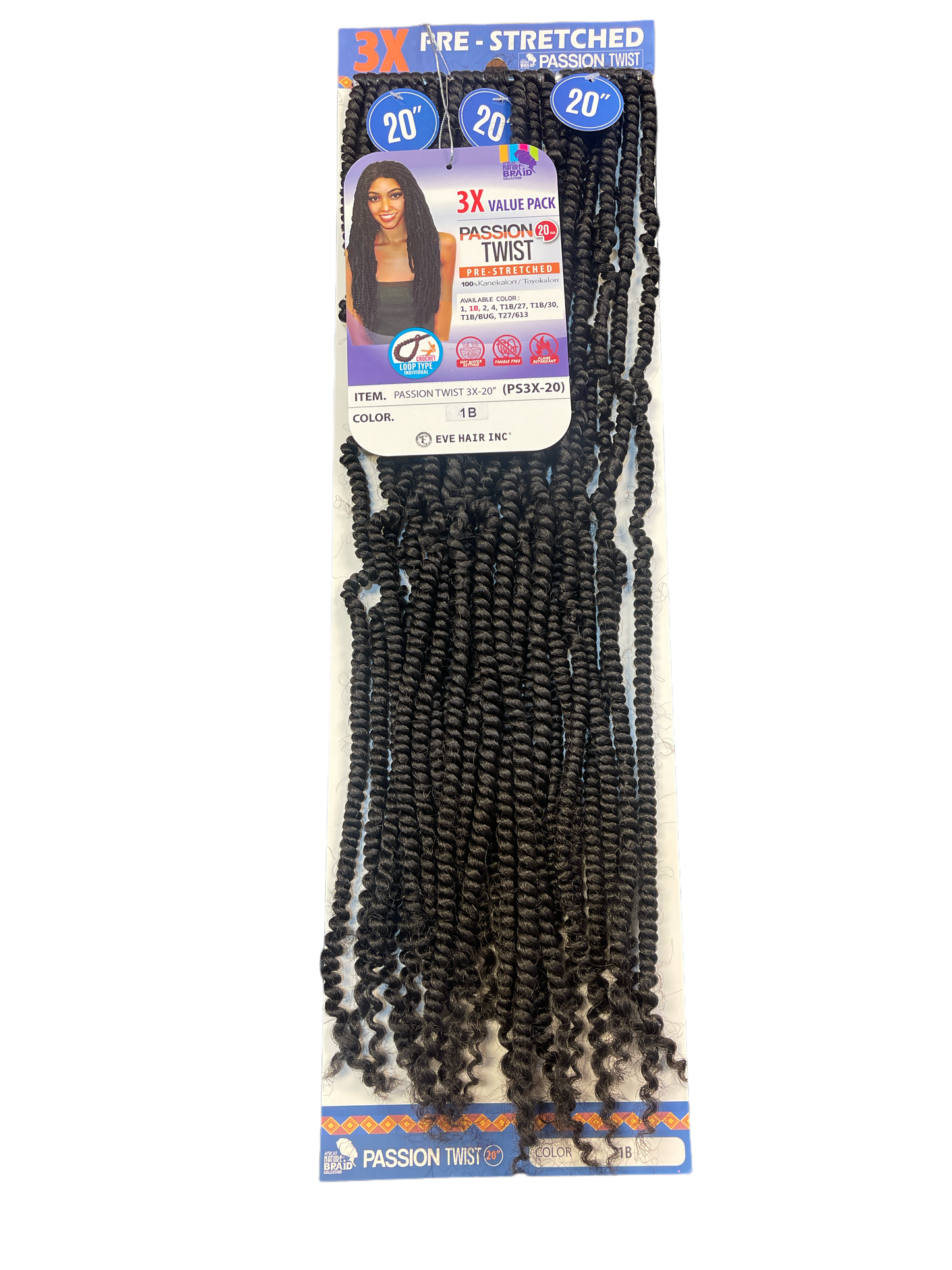 Eve Hair Passion Twist Pre Stretched 3X - 20"
