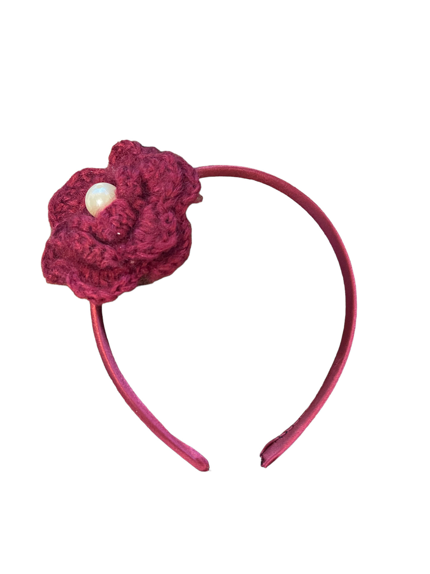 Knitted Flower Pearl Headband