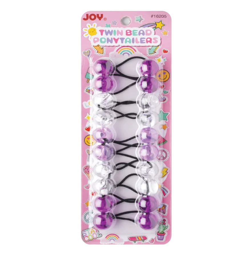 Joy Twin Beads Ponytailers Bobos 10Ct
