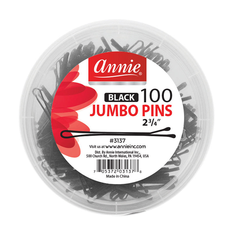 ANNIE BOBBY PINS BLACK 100CT - 2.75" JUMBO