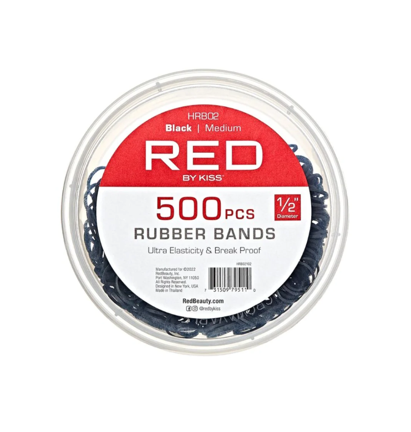 RED BY KISS 500 Rubber Bands 1/2" - 2X Stretch & Break Proof