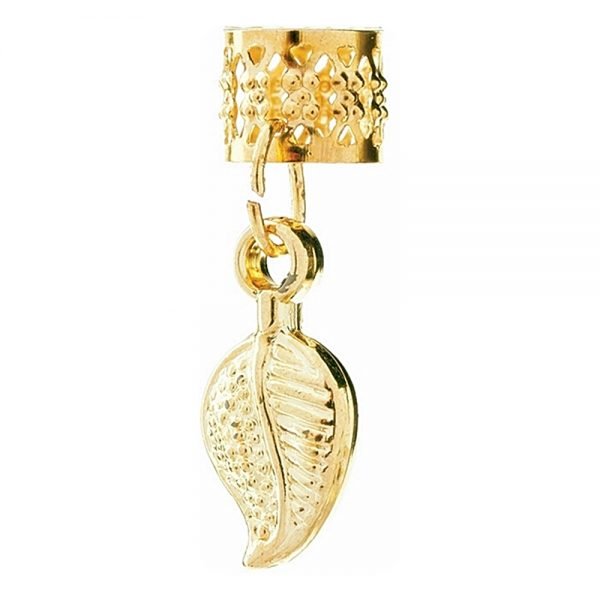 Braid Jewelry Charms - Leaf - Gold