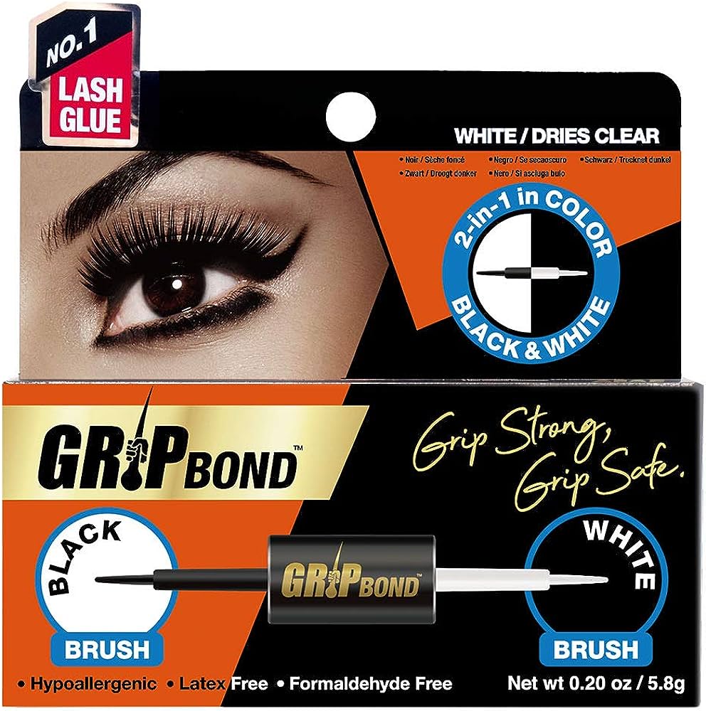 Grip Bond Latex-Free Lash Adhesive - Dual Brush - Black/White