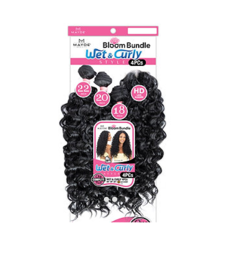 Mayde Wet and Curly 4pcs - 18,20,22" with HD Closure
