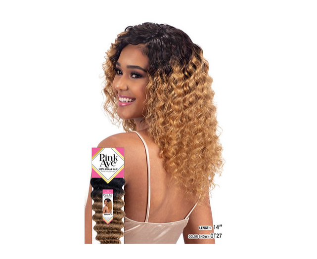 Pink Ave - Human Hair Weaving 12" - Deep Wave