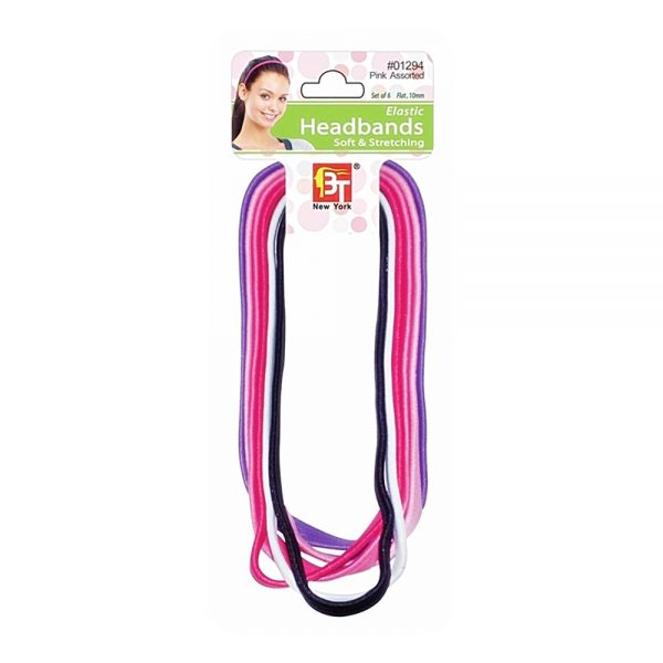 10mm Elastic Flat Head Bands 6pcs