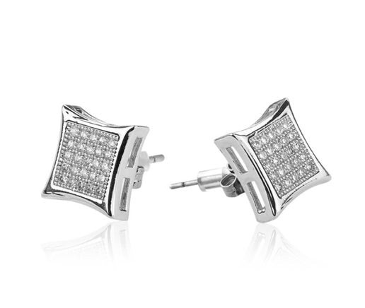 Micropaved Stainless Steel Kite Stud Earrings