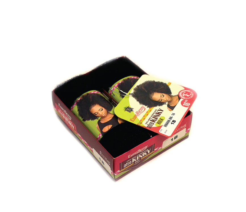 Euro Remy Afro Kinky Bulk Human Hair 16"