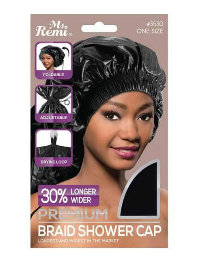 Ms Remi Premium Braid Shower Cap - Black