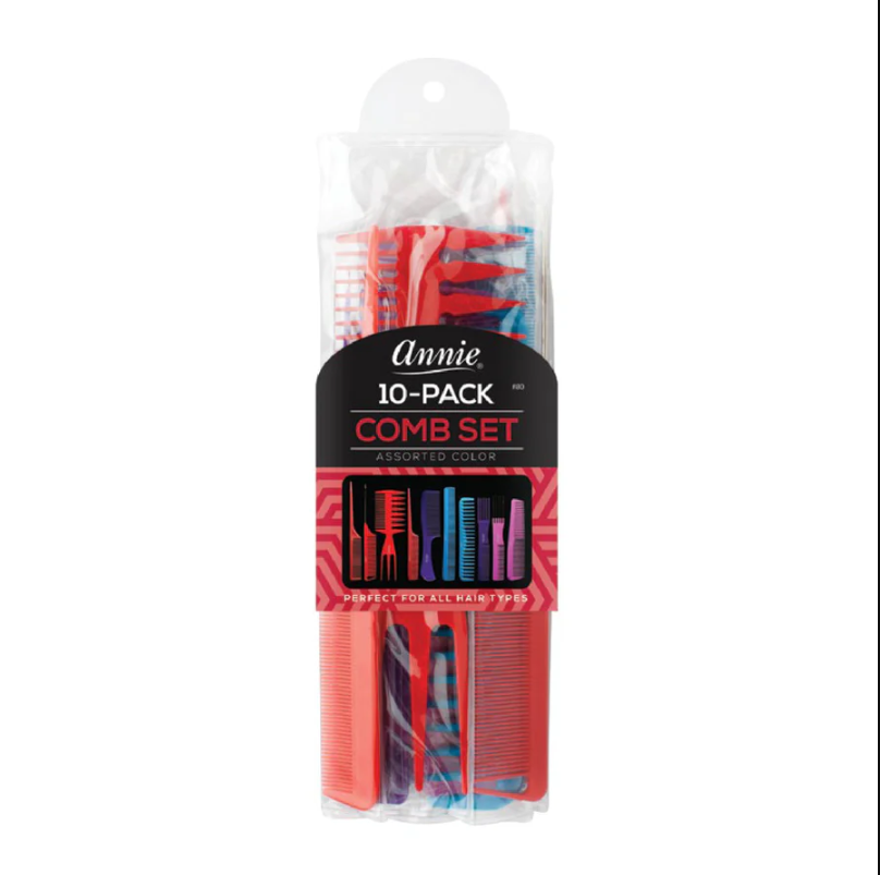 Annie Professional Comb Set 10 Ct Assorted Colors