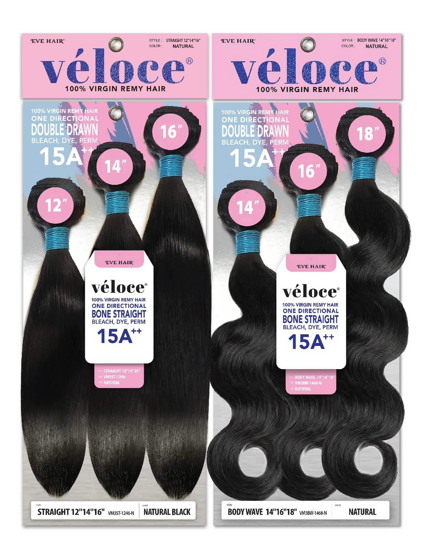 Veloce Virgin Remy Bundle Multipack - Straight