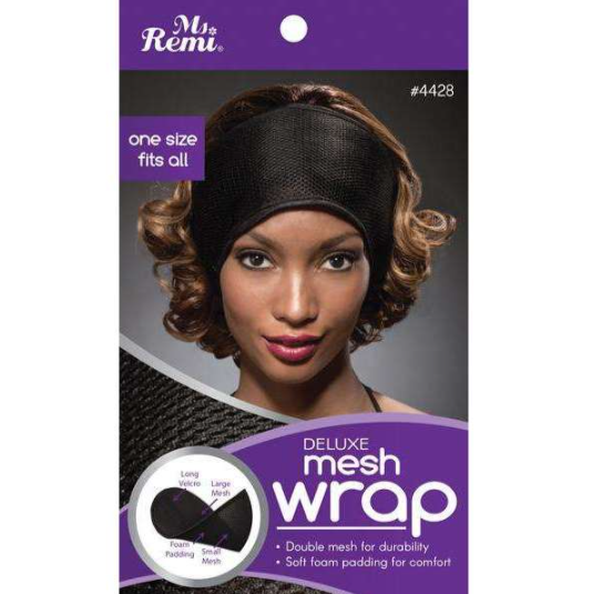 Ms Remi Deluxe Mesh Head Wrap Black