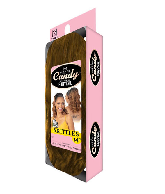 Mayde Beauty Candy Drawstring Ponytail - Skittles 14"