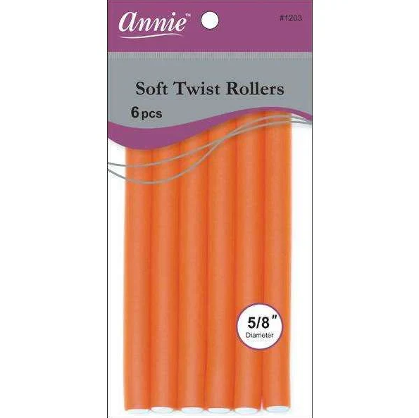 Annie Soft Twist Rollers 5/8" 6ct 7"
