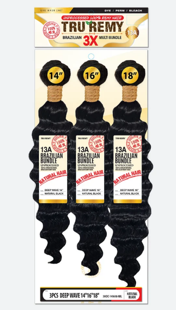 Tru Remy 13A MultiPack 100% Brazilian Remy Deep Wave Hair