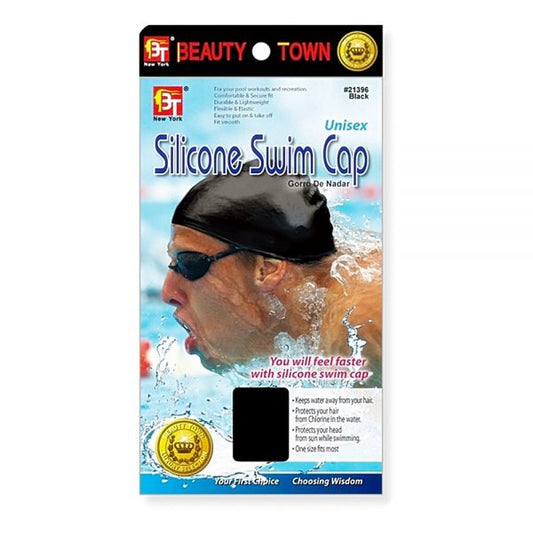 Silicone Swimming Cap - Black