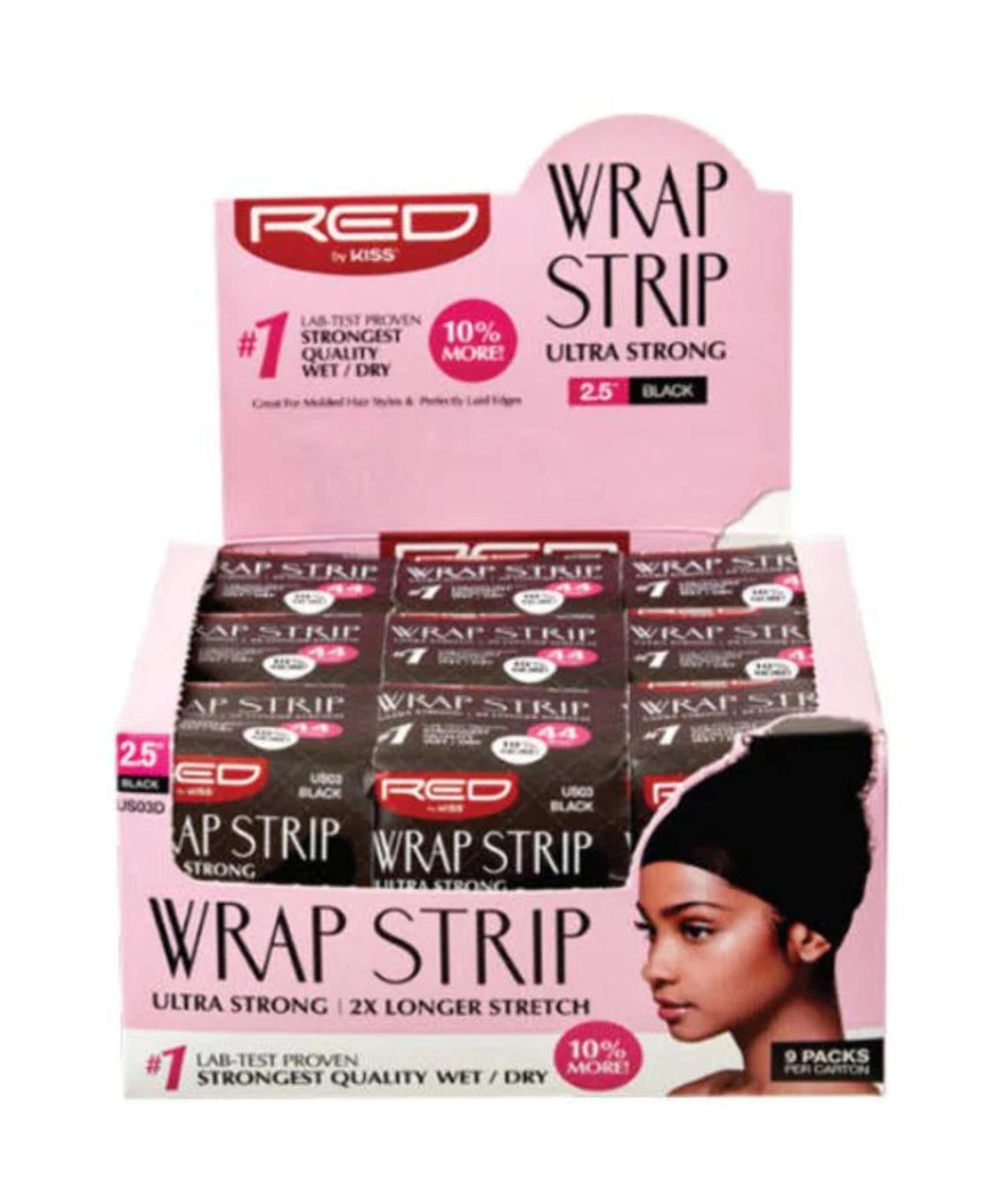 The Kiss Red Wrap Strips - Black