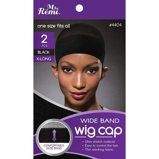 Ms Remi Wide Band Wig Cap - 2pcs - Black