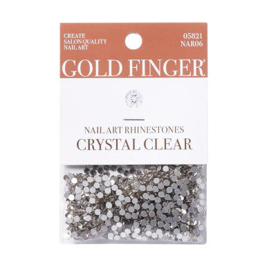 Gold Finger Nail Art Rhinestones