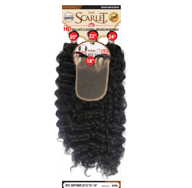 Scarlet Brazilian Bundle with Closure - Deep Wave