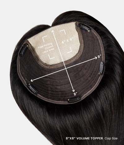 Aura Silky 100% Remy Human Hair 8x8 Base 12in Topper