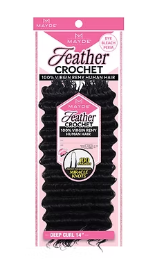 Mayde Feather Crochet Virgin Remy Deep Curl 14"