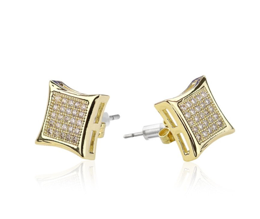 Micropaved Stainless Steel Kite Stud Earrings