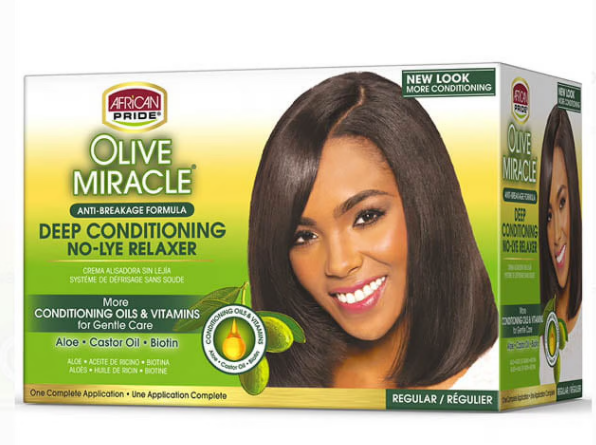 African Pride Olive Miracle Super Deep Conditioning Anti-Breakage No-Lye Relaxer
