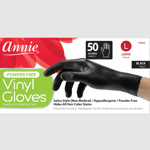 Annie Black Powder Free Vinyl Gloves 50ct