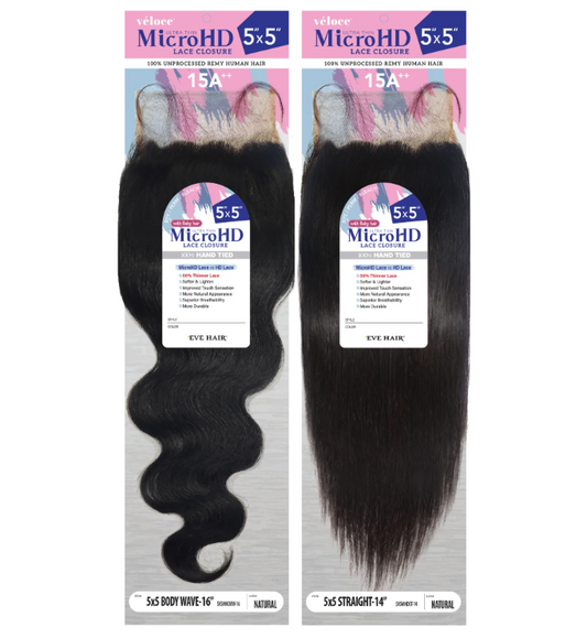 Veloce 5x5 MicroHD Straight Lace Closure