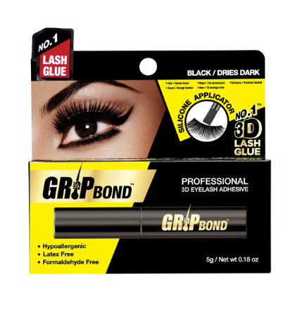Grip Bond Latex-Free Lash Adhesive - Black - Silicone Applicator