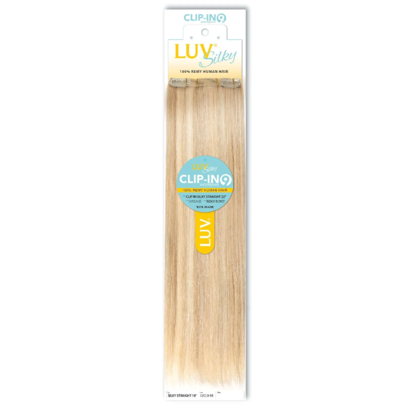 Luv 100% Pure Remy Silky Straight Clip Ins 22 in.