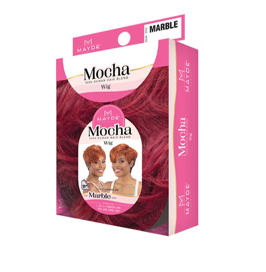 Mayde Beauty Mocha Human Hair Blend Wig - Marble