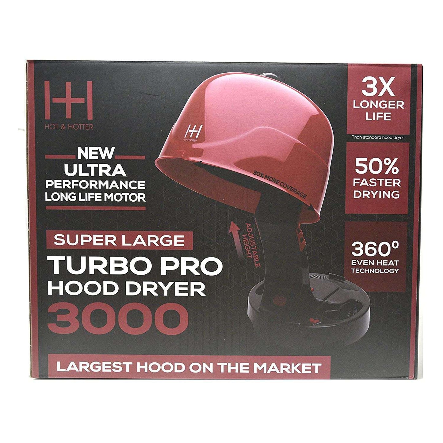 Annie Hot & Hotter Super Large Turbo Pro Hood Dryer 3000 Ultra Performance Long Life Motor 3x Longer Life