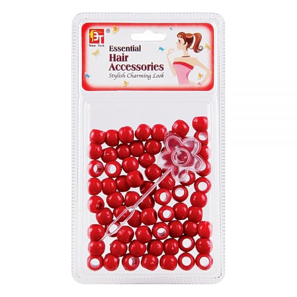 Joy Round Plastic Beads Large Size 50ct White Color