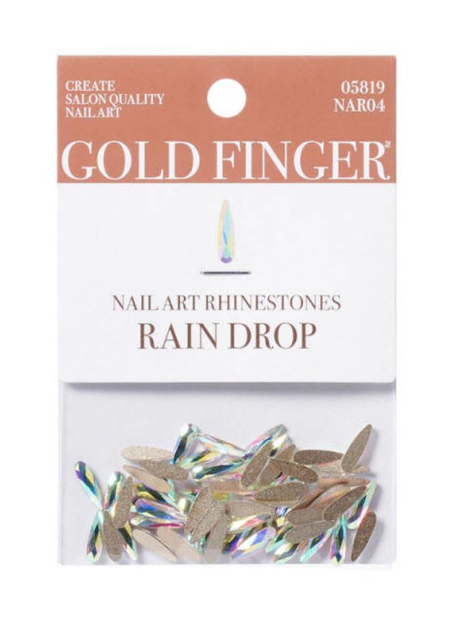 Gold Finger Nail Art Rhinestones