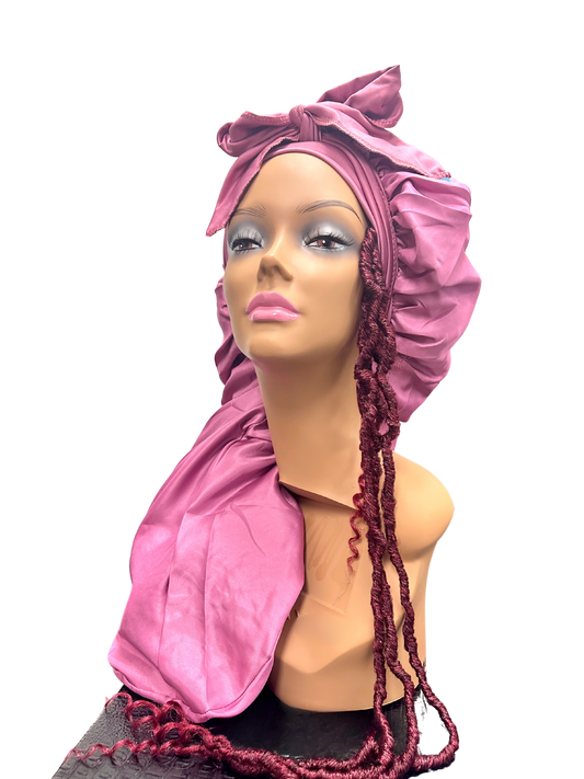 GBS Jumbo Satin Silk Tie Braid Bonnet