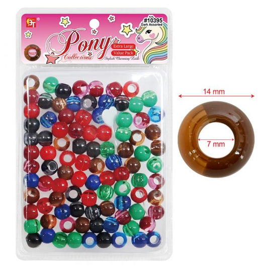 Pony Collection Extra Large Clear Two Toned Beads Value Pack