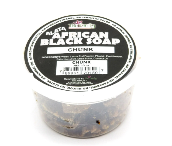 The Purity African Black Soap Chunk 10oz