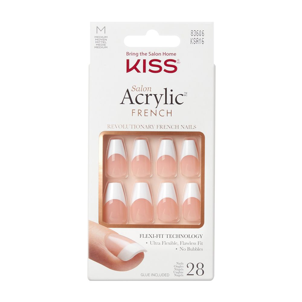 Kiss Salon Acrylic French Kit Press on Nails