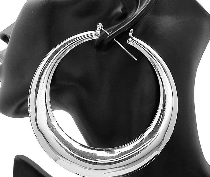 High Polished Circle Hoop Earrings - 4 in.