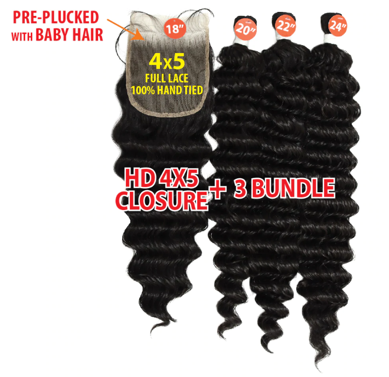 Scarlet Brazilian Bundle with Closure - Deep Wave