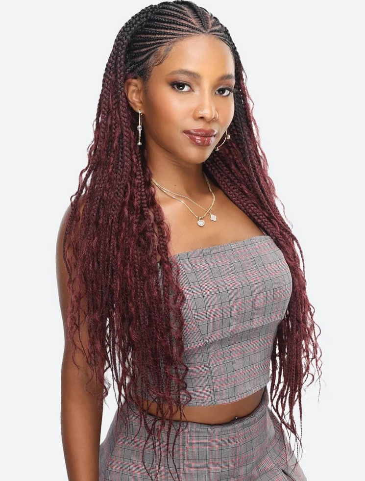 Tru Wig 13x6 Half Moon Lace Cornrow Boho Box Braid 36"- LHD-5601