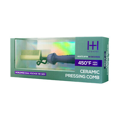 Hot & Hotter Ceramic Purple and Gold Electric Hot Pressing Comb