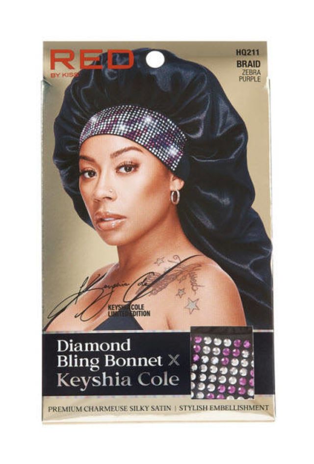 Red by Kiss Wide Edge Diamond Bling Silky Sleep Cap x Keyshia Cole Frizz Free Bonnet (1)